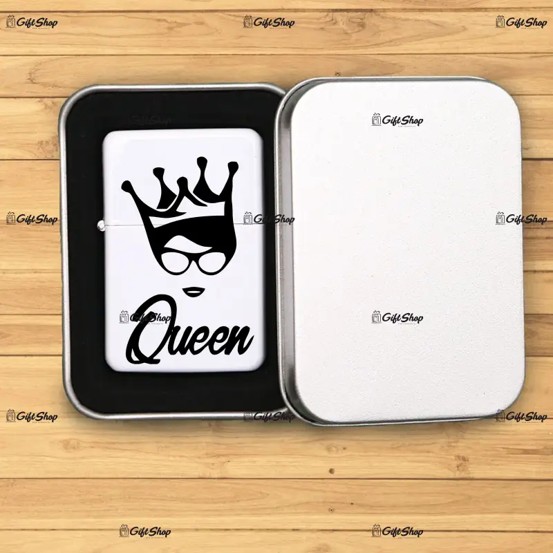 Queen, bricheta metalica gravata laser cu mesaj
